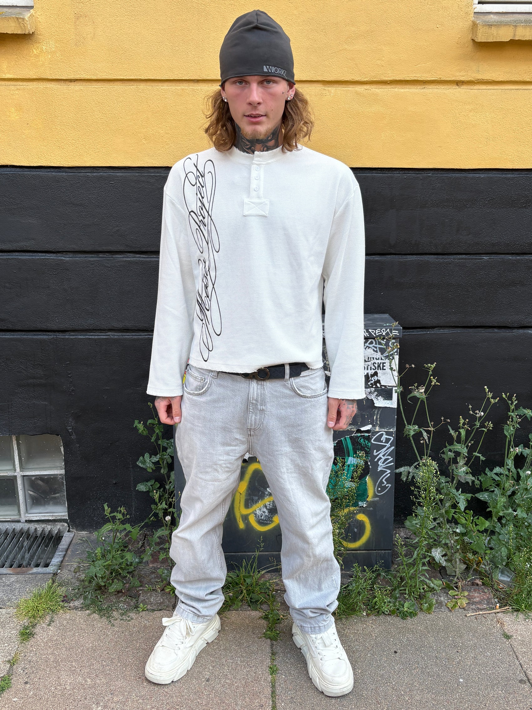 MØST PROJECT WAFFLE KNIT LONGSLEEVE / OFF-WHITE