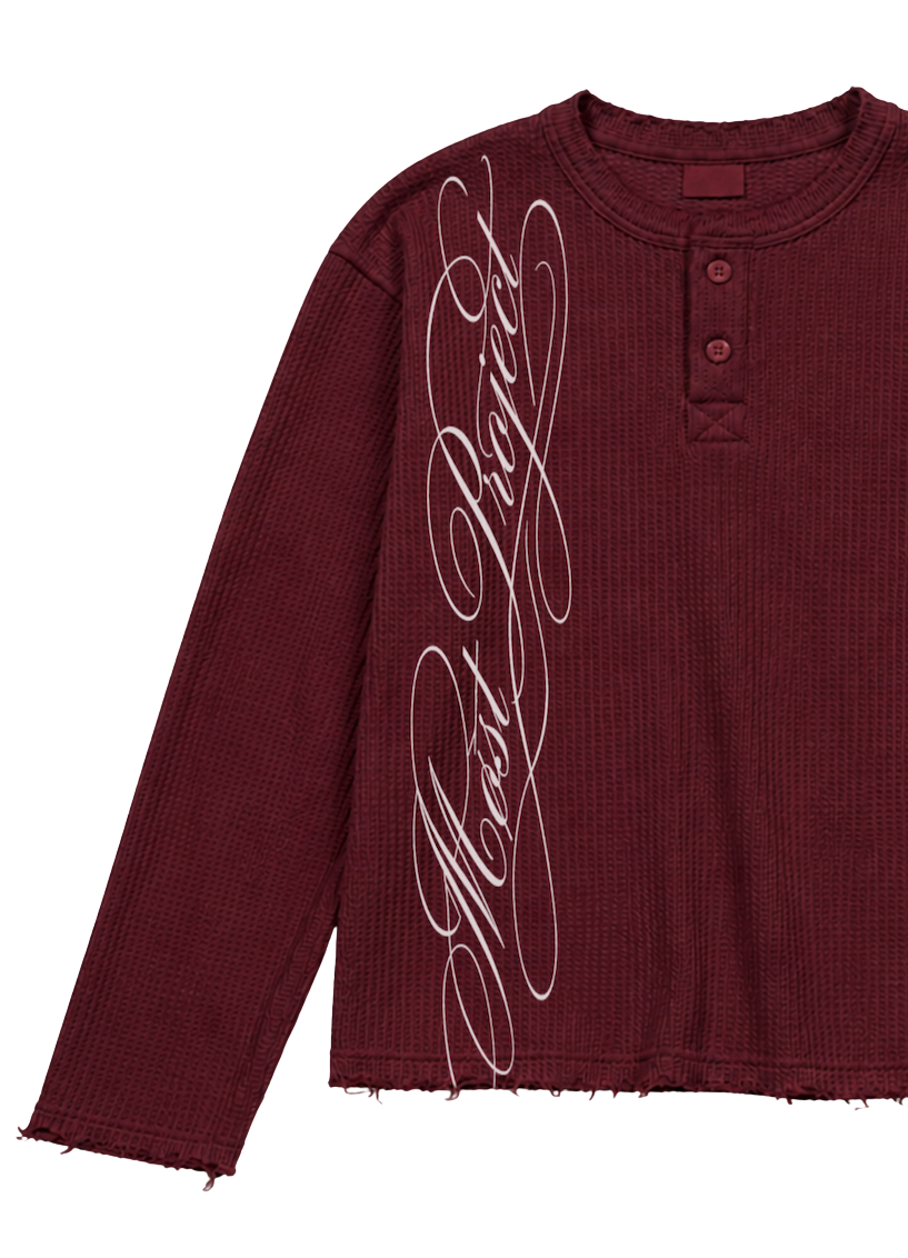 MØST WAFFLE KNIT LONGSLEEVE / BORDEAUX RED