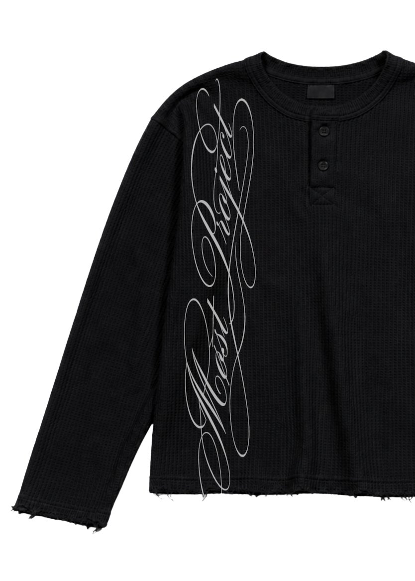 MØST WAFFLE KNIT LONGSLEEVE / BLACK