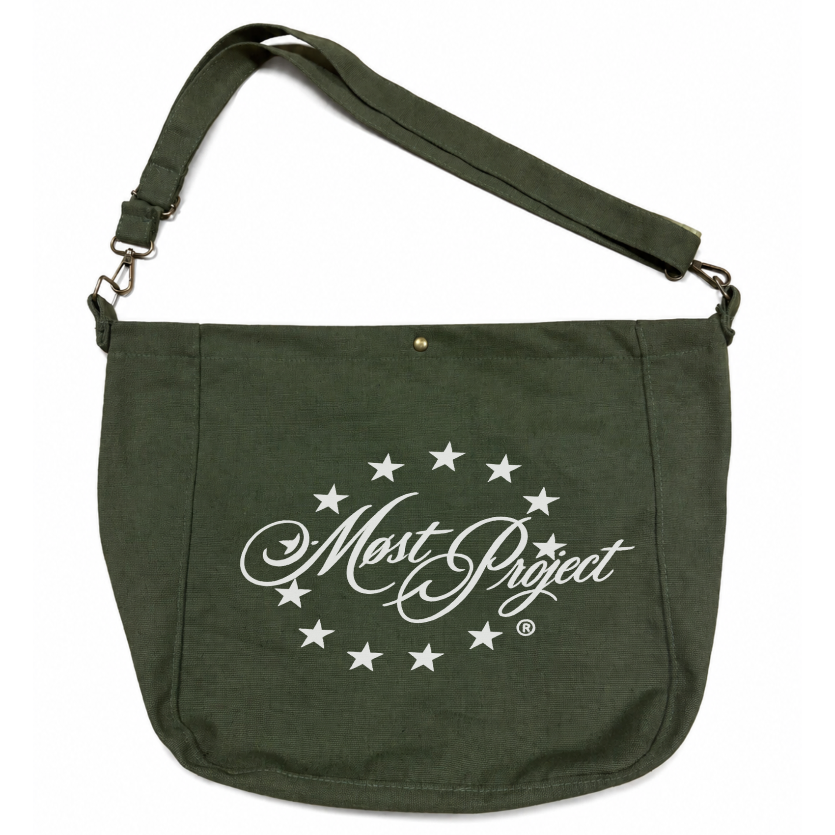 MØST PROJECT STAR SCRIPT MESSENGER BAG / OLIVE GREEN