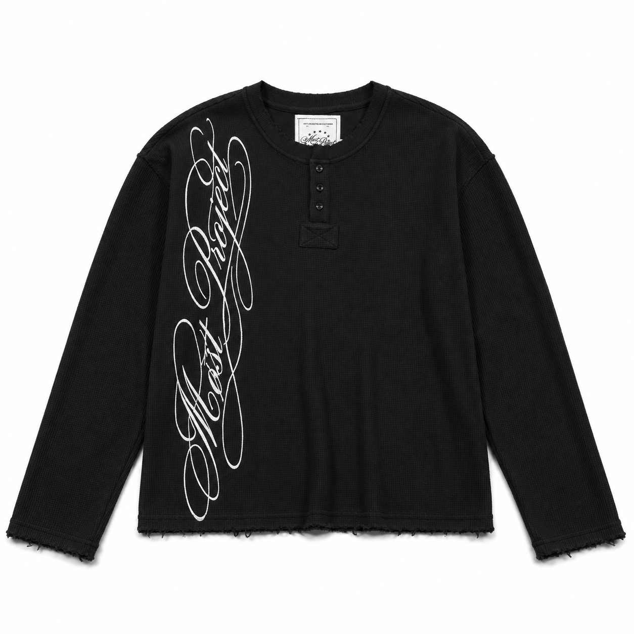MØST PROJECT WAFFLE KNIT LONGSLEEVE / BLACK