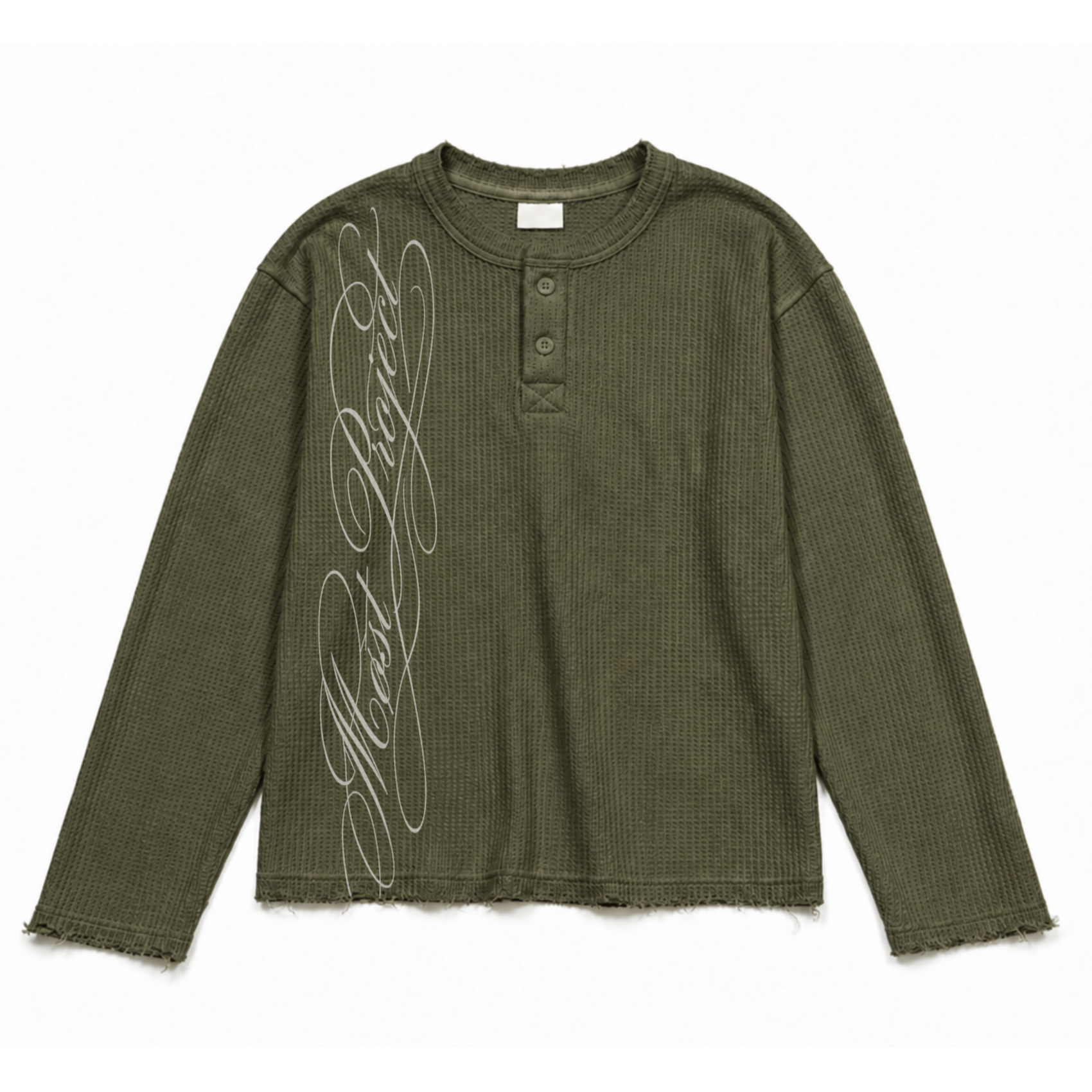 MØST WAFFLE KNIT LONGSLEEVE / OLIVE GREEN