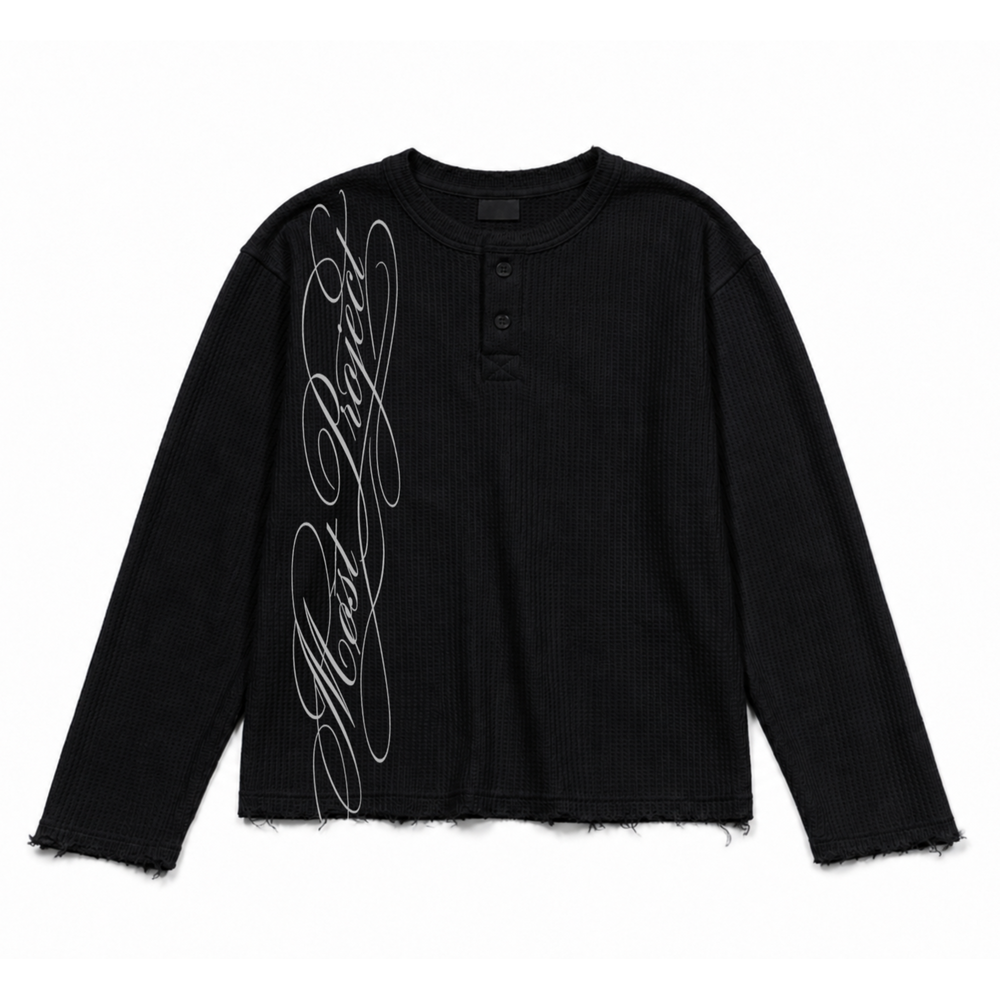 MØST WAFFLE KNIT LONGSLEEVE / BLACK